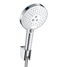 Душевой гарнитур Hansgrohe Raindance Raindance Select S 120 26721400, корпус хром, лицевая часть белая, 3 режима струи