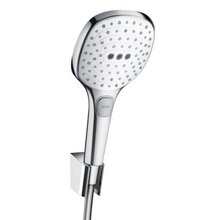 Душевой гарнитур Hansgrohe Raindance Select E 120 Porter Set 26700400, корпус хром, лицевая часть белая, 3 режима струи