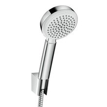 Душевой гарнитур Hansgrohe Crometta 100 1jet Porter 26665400, шланг 125 см, корпус хром, лицевая часть белая, 1 режим струи