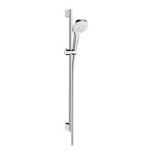 Душевой гарнитур Hansgrohe Croma Select E Vario EcoSmart 26593400, корпус хром, лицевая часть белая, 3 режима струи