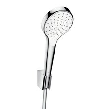 Душевой гарнитур Hansgrohe Croma Select S 1jet EcoSmart 26575400, штанга 90 см, корпус хром, лицевая часть белая, 1 режим струи