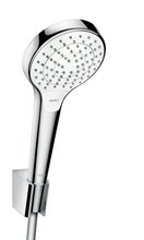Душевой набор Hansgrohe Croma Select S Vario 26411400, шланг 160 см, корпус хром, лицевая часть белая, 3 режима струи