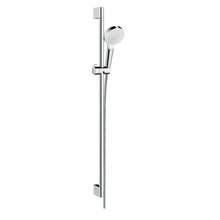 Душевой гарнитур Hansgrohe Crometta 1 jet EcoSmart 26539400, корпус хром, лицевая часть белая, 1 режим струи