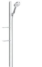 Душевой гарнитур Hansgrohe Raindance Select S 27646400, корпус хром, лицевая часть белая, 3 режима струи