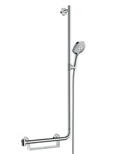 Душевой гарнитур Hansgrohe Raindance Select S 26326000 120 3jet со штанга 110 см справа, корпус хром, лицевая часть белая, 3 режима струи