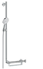 Душевой гарнитур Hansgrohe Raindance Select S 120 3jet EcoSmart 9 л/мин, штанга 110 см 26325400, корпус хром, лицевая часть белая, 3 режима струи