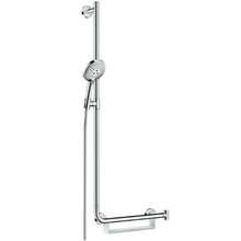Душевой гарнитур Hansgrohe Raindance Select S 120 3jet EcoSmart 9 л/мин U'Comfort, 110 L 26325000, корпус хром, лицевая часть белая, 3 режима струи