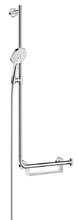 Душевой гарнитур Hansgrohe Raindance Select S 120 3jet 26324400, штанга 110 см, корпус хром, лицевая часть белая, 3 режима струи