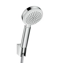 Душевой гарнитур Hansgrohe Crometta 100 1jet Porter 26664400, шланг 160 см, корпус хром, лицевая часть белая, 1 режим струи