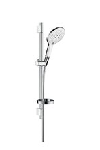 Душевой гарнитур Hansgrohe Raindance Select S 150 3iet с мыльницей 27802400, штанга 65 см, корпус хром, лицевая часть белая, 3 режима струи