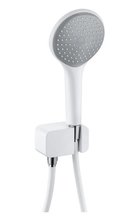 Душевой гарнитур Kludi Freshline 1S для ванны, держатель квадратный, цвет белый 6787091-00, 1 режим струи