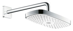 Верхний душ Hansgrohe Select 27385400, 30х16 см, 2 режима струи, с держателем, белый/хром