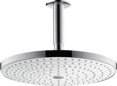 Верхний душ Hansgrohe Raindance Select 27337400, 30х30 см, 2 режима струи, с держателем, белый/хром
