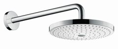 Верхний душ Hansgrohe Raindance Select ES, 24х24 см, 2 режима струи, с держателем 26470400, цвет хром/белый