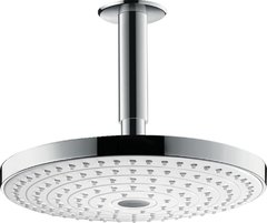 Верхний душ Hansgrohe Raindance Select 26467400, 24х24 см, 2 режима струи, с держателем, белый/хром