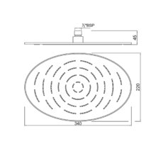 Верхний душ Jaquar Maze OHS-CHR-1635, 34 х 22 см, 1 режим струи, без держателя, хром