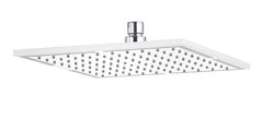 Верхний душ Kludi A-Qa 6444091-00, 40 x 40 см квадратный, плоский 8 мм, 1 режим струи, без держателя, цвет белый