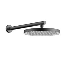 Верхний душ Vincea, с держателем, 26 см, круглый, воронёная сталь, gunmetal, VSHD-42CGM