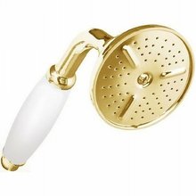 Душевая лейка Cezares CZR-U-D1FC-03/24-Bi, 1 режим струи, золото, ручка белая