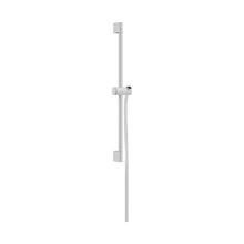 Душевая штанга Hansgrohe Unica 24400700, 65 см, слайдер с кнопкой и шлангом, белый матовый