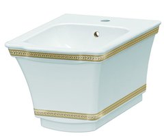 Биде Boheme Hermitage 953-G Gold подвесное с узором, белый, золото