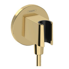 Шланговое подсоединение Hansgrohe FixFit S, с держателем для лейки, полированное золото, 26888990