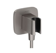 Шланговое подключение Hansgrohe Fixfit Q 26887340 с держателем, шлифованный черный хром