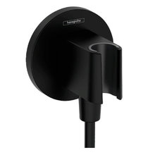 Шланговое подсоединение Hansgrohe FixFit S, с держателем для лейки, черный матовый, 26888670