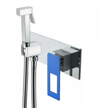 Гигиенический душ Boheme Q, 147-CRUW, со смесителем, хром/синий