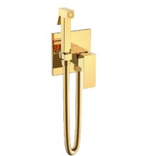 Гигиенический душ Boheme Qubic 477-G, со смесителем, цвет Shinny Gold