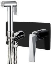 Гигиенический душ Boheme Venturo, 377-B, со смесителем, черный, хром