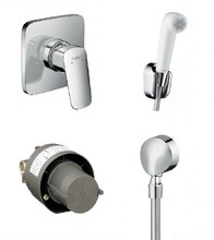 Гигиенический душ Hansgrohe, со смесителем, хром/белый, 716040000/13620180/27454000/32127000