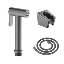 Лейка гигиеническая Aquatek AQ2054BGM, со шлангом и держателем, черный хром шлифованный