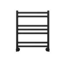 Полотенцесушитель водяной Aquatek Оберон П7 50/60, ширина 50 см, высота 60 см, нижнее подключение, цвет черный муар, AQ RO0760BL