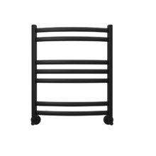 Полотенцесушитель водяной Aquatek Лугано П7, 50/60, ширина 50 см, высота 60 см, нижнее подключение, цвет черный муар, AQ DOC0760BL