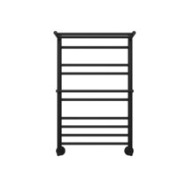 Полотенцесушитель водяной Aquatek Альфа П10, 50/80, с полкой, ширина 50 см, высота 80 см, нижнее подключение, цвет черный муар, AQ RRP1080BL