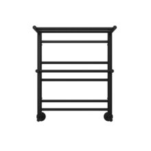 Полотенцесушитель водяной Aquatek Альфа П7, 50/60, с полкой, ширина 50 см, высота 60 см, нижнее подключение, цвет черный муар, AQ RRP0760BL