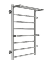 Полотенцесушитель водяной Terminus Анкона П8 500х800 бп500, ширина 58 см, высота 80 см, боковое правое подключение 50 см, с полкой, цвет нержавеющая сталь