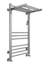 Полотенцесушитель водяной Terminus Валенсия П14 500х1000, ширина 53 см, высота 100 см, с полкой, нижнее подключение 50 см, цвет нержавеющая сталь