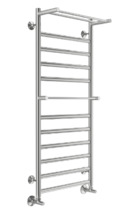 Полотенцесушитель водяной Terminus Хендрикс с/п П12 500х1200, ширина 53 см, высота 120 см, нижнее подключение 50 см, с полкой, цвет нержавеющая сталь