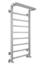 Полотенцесушитель водяной Terminus Контур с/п П9 500х1000, ширина 57 см, высота 100 см, нижнее подключение 50 см, с полкой, цвет нержавеющая сталь