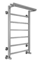 Полотенцесушитель водяной Terminus Контур с/п П7 500х800, ширина 57 см, высота 80 см, с полкой, нижнее подключение 50 см, цвет нержавеющая сталь