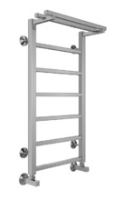 Полотенцесушитель водяной Terminus Контур с/п П7 400х800, ширина 47 см, высота 80 см, с полкой, нижнее подключение 40 см, цвет нержавеющая сталь