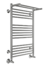Полотенцесушитель водяной Terminus Аврора с/п П16 500х800, ширина 50 см, высота 80 см, нижнее подключение 50 см, с полкой, цвет нержавеющая сталь