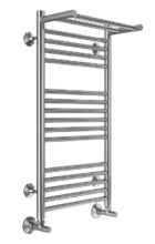 Полотенцесушитель водяной Terminus Аврора с/п П16 400х800 4670078529411, ширина 40 см, высота 80 см, нижнее подключение 40 см, с полкой, цвет нержавеющая сталь