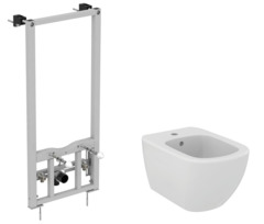 Инсталляция Ideal Standard Prosys с биде Tesi, D3868V1, цвет silk white комплект