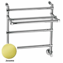 Полотенцесушитель водяной Margaroli Sole 455 4553703GO, с полкой, высота 60.6 см, ширина 43 см, золото