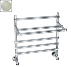 Полотенцесушитель водяной Margaroli Sole 453 4534704BNP, с полкой, высота 59 см, ширина 55 см, шлифованный никель