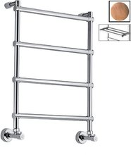 Полотенцесушитель водяной Margaroli Sole 442 4424704OCP, с полкой, высота 72 см, ширина 53 см, старая медь