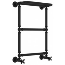 Полотенцесушитель водяной Сунержа Ренессанс 1386 31-0281-6640, высота 66 см, ширина 40 см, нижнее подключение 40 см, с полкой, цвет матовый черный